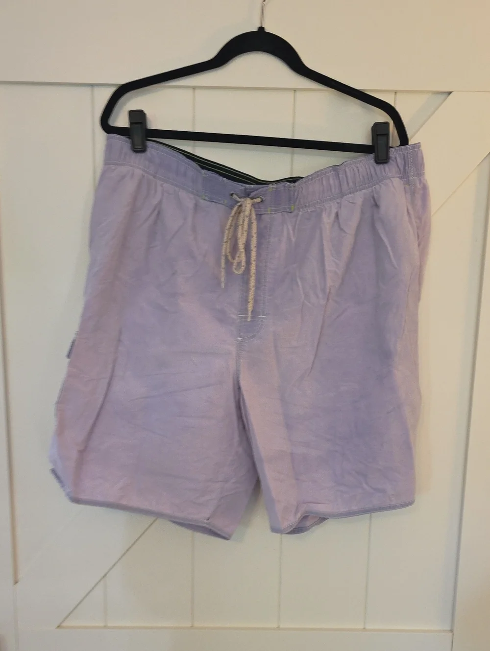 Men's Light Lavender Swim Trunks with Drawstring Waist